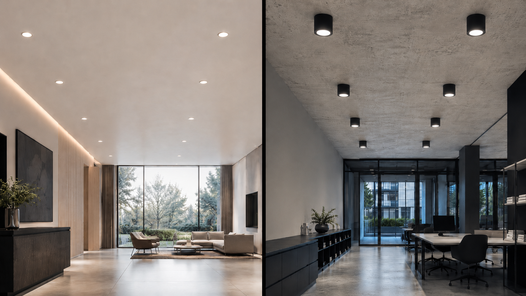 Downlight empotrado vs sobreponer